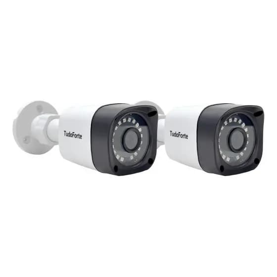 Kit 2 Câmeras de Segurança Full HD 1080p 2MP Bullet 20 Metros Infravermelho Lente 2.8mm Tudo Forte