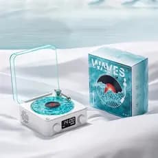 Retro Branco Ruído Bluetooth Alto-Falante Portátil Subwoofer Lâmpada Caixa De Som Música Com TF RGB Relógio