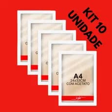 Moldura Branca Kit 10 Quadros A4 Certificados Acetato 24x33cm Quadro Moldura