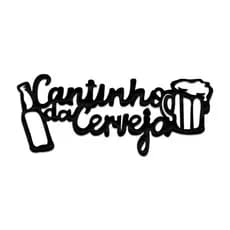Aplique Frase Cantinho da Cerveja Auto Colante em PET Preto