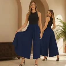 Calça Pantalona Godê Feminina Elegante com Elástico e Cordão Confortável