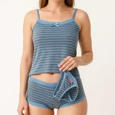 Conjunto Feminino Amabile Baby Doll Calcinha Blusa E Short Confortável