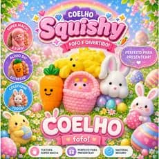 Squish de Coelho 5cm Antiestresse Macio e Fofo