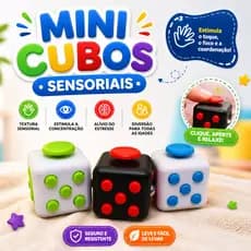 Cubo Sensorial Fidget cube Anti Estresse com Botões – 3 Cores Sortidas
