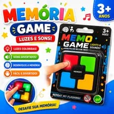 Jogo da Memória Eletrônico Genius com Luzes e Sons Mini Portátil 5x5cm Brinquedo Infantil Educativo