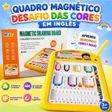 Quadro Magnético Desafio das Cores em Inglês Infantil Educativo Jogo Montessori
