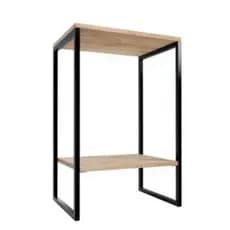 Mesa De Cabeceira Charme Retro Pés de Ferro Prateleira Apoio Cama