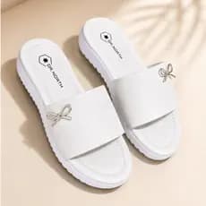 Sandália Feminina Casual Slide Enfeite Nó Estilosa Moderno Leve Confortável Resistente Acessível