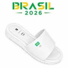 Sandália Feminina Brasil Casual Estilosa Leve Macia Confortável Estilosa Acessível Copa 2026