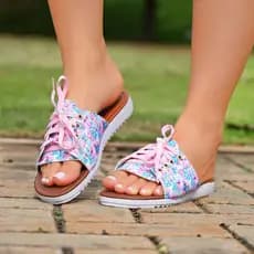 Sandália Slide Feminina Cadarço Leve Macia Casual Confortável Resistente Estilosa Moderna