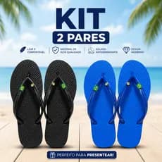 Kit 2 Chinelos Feminino Bandeirinha Brasil 2026 Casual Estiloso Leve Confortável Dia A Dia Acessível