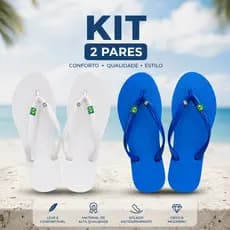 Kit 2 Chinelos Feminino Copa Brasil 2026 Casual Estiloso Leve Confortável Uso Diário Resistente