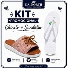 Kit Sandália Feminina Chinelo Brasil Estiloso Macio Confortável Resistente Acessível Dia A Dia