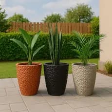 Vaso Decorativo Plantas Coluna Diamante Texturizado