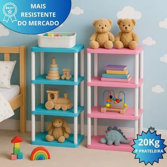 Prateleiras Estante Azul / Rosa -  em Plástico Reforçado Infantil Kids