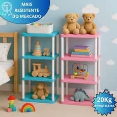 Prateleiras Estante Azul / Rosa -  em Plástico Reforçado Infantil Kids