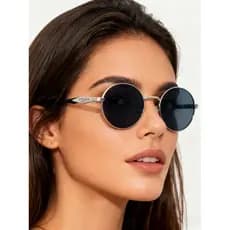 Óculos De Sol Redondos vintage Da Moda UV400 Unissex Com Armação De metal anti-Ultravioleta