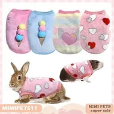 Roupas para animais de estimação roupas quentes para coelhos e roedores fantasia macia de inverno