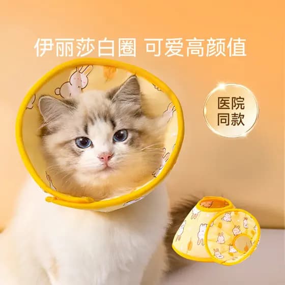 Colar Elizabetano para Cães e Gatos Cone Antilambida Ajustável para Pós-Operatório