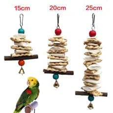 Brinquedo De Mastigar Para Papagaio Com Osso De Siba Palha De Milho E Galho Natural Para Aves