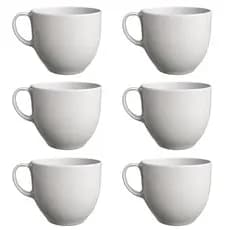 Kit 6 Canecas Café 170ml Xícaras Chá Porcelana Branca Conjunto Para Cozinha