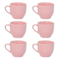 Kit 6 Xícaras Café 170ml Porcelana Canecas Decorativas Para Cozinha
