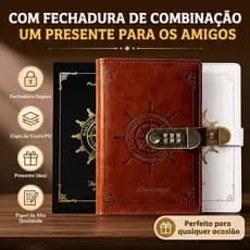 Caderno Couro Com Trava Para Combinação, Diário de Viagem para Marinheiro, Agenda Pessoal