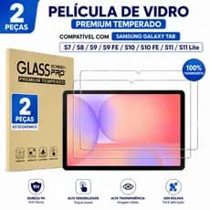 Protetor De Tela Para Tablets Samsung Galaxy Tab S7/S8/S9/S9fe/S10/S10fe/S11/S11 Lite, Película Temperada Transparente