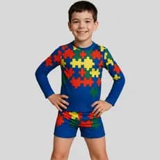 Conjunto De Banho Térmico Infantil Menino Kit De Natação Uv