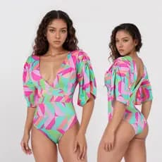 Body Blusa Feminino Decote em V Casual com Bojo M e G Manga Morcego