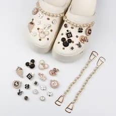 Acessórios para Sapatos Charme Acessórios para Sapatos com Furos Conjunto de Acessórios de Corrente DIY para Sapatos de
