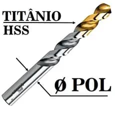 Broca Alta Performance Aço Rápido Revestida com Titânio Vários Diâmetros Polegada - Lenox Twill TW100