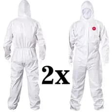 Kit 2 Macacão de Segurança Branco Tipo 6 SteelFlex CA39707 - Pintura, Laboratórios, Alimentícias, Montadoras, Mineradora