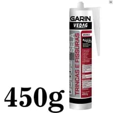 450g Sela Trincas e Fissuras Branco - Uso em Trincas, Paredes, Tetos, Telhados, Cola Gesso, Rodapé, Alvenaria, Reformas