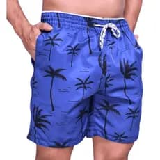 Short de Praia Masculinas Estampadas Coloridas Mauricinho Moda com Cordão com Bolso
