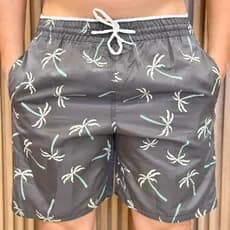 Short Bermuda Coqueirinho Masculina Tactel Grosso Estampa Tropical Calção Premium