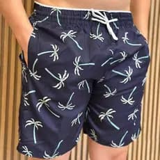 Bermuda Coqueirinho Estampada Varias Cores Short Em Tactel Grosso Ideal Para Academia Piscina Verão