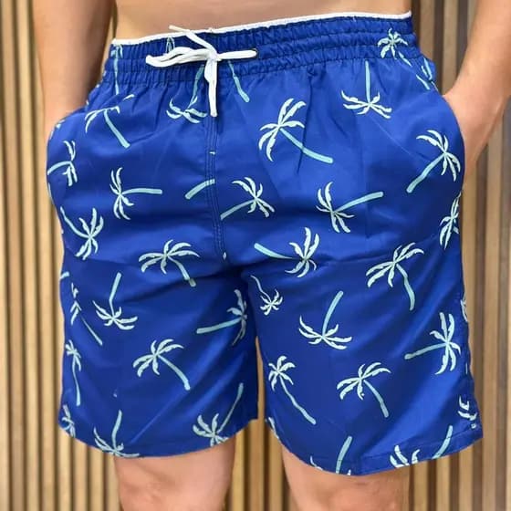 Bermuda Coqueirinho Estampas e Coloridas Short Masculino Em Tactel Grosso