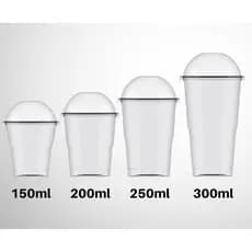 COPO CRYSTAL BELLO COM TAMPA BOLHA 150ML/200ML/250ML/300ML/440ml/550ml
