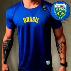 Camisa Dry-Fit Anti-Suor Masculina - (Brasil 02) 2026 - Tecido Dry-Fit Colmeia Anti-Suor, Treino, Corrida, Musculação