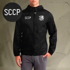Jaqueta Corta Vento Masculina - SCCP MODELOS - Com Capuz, Bolso e Zíper - Academia Corrida Esportes