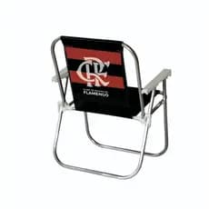 Cadeira Praia Alta Aluminio Flamengo Licenciada PRETO - BOTAFOGO