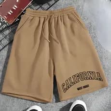 Shorts Moletinho Estampado Cordão Masculino Streetwear Califórnia Bodybuilder