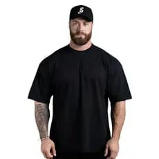 Camiseta Oversized Básica 100% Algodão Fio 30.1 Lisa Gola Alta Redonda Manga 3/4 Unissex