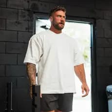 Camiseta Masculina Oversized 100% Algodão Premium Musculação Confortável Bodybuilder Fisiculturismo