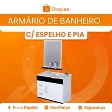 Armário de banheiro Suspenso com pia e Espelho Siena A. J. Rorato