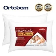 Travesseiro Ortobom Casadinho Microfibra Antialérgico - 2 Unidades