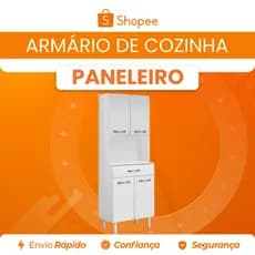 Armário de Cozinha Paneleiro 4 Portas 1 Gaveta Branco Aramoveis