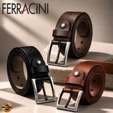 Cinto Masculino Ferracini  Couro Legítimo Fivela Com Ajuste Dia a Dia Trabalho Verona Original