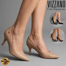 Salto Vizzano Feminino Scarpin Bico Fino Sapato Social Salto Médio Elegante Confortável Original